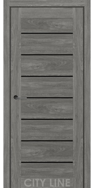 Межкомнатные двери CityLine Express CLINTON korfad-express-clinton-artvud-grei-oscar-collection-s-cernym-steklom